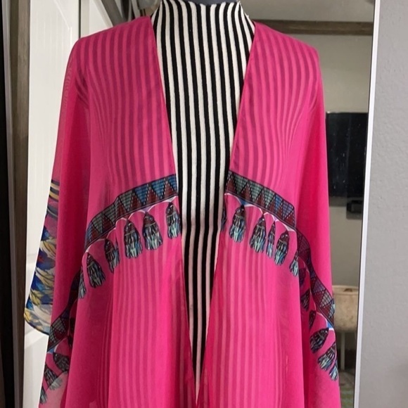 ESLEY Pink Kimono Beach Coverup - Picture 9 of 16